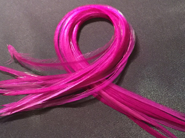 Magenta Pink Feather Hair Extensions