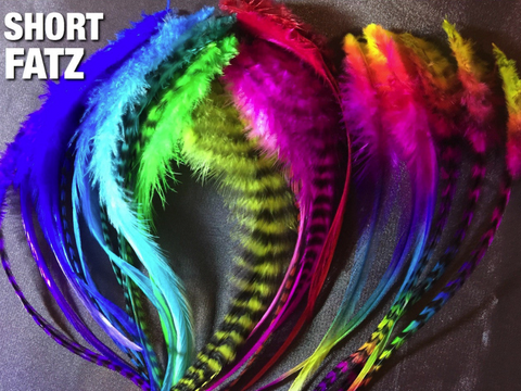 SHORT FATZ Feather Hair Extensions 60pc SINGLE COLOURS