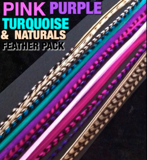 PINK PURPLE TURQUOISE NATURALS MIX 20pc XXL Pack